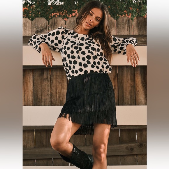 34 Polka Dot Shirring Detailed Blouse Top - Picture 3 of 6